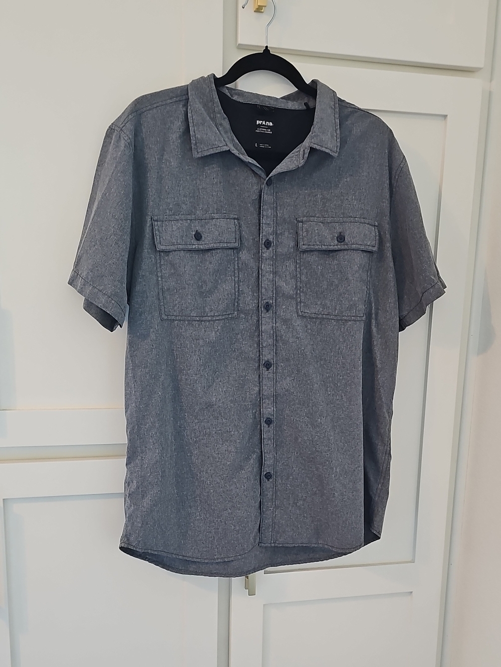 Prana Men's Short Sleeve Button-Down Shirt - Gray